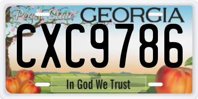 GA license plate CXC9786
