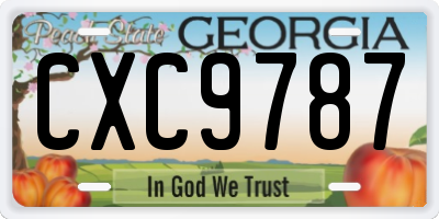 GA license plate CXC9787