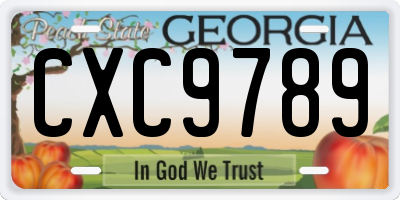 GA license plate CXC9789