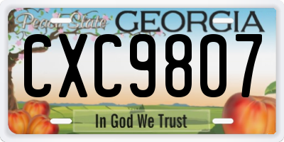 GA license plate CXC9807