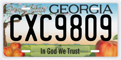 GA license plate CXC9809