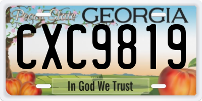 GA license plate CXC9819