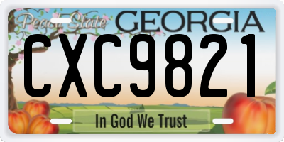 GA license plate CXC9821