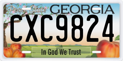 GA license plate CXC9824