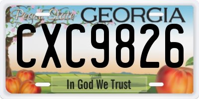 GA license plate CXC9826