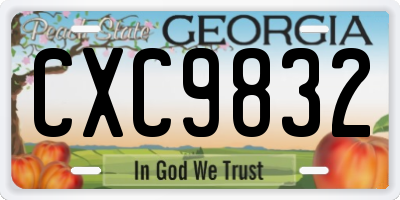 GA license plate CXC9832