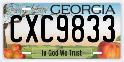 GA license plate CXC9833
