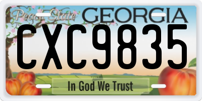 GA license plate CXC9835
