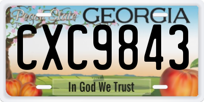 GA license plate CXC9843