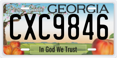 GA license plate CXC9846