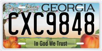 GA license plate CXC9848
