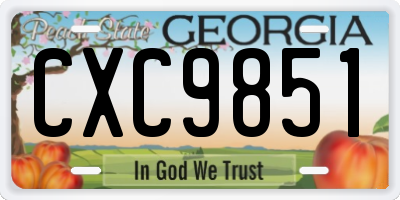 GA license plate CXC9851