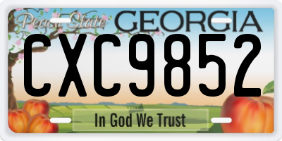 GA license plate CXC9852