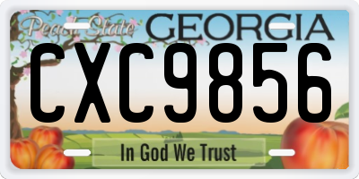 GA license plate CXC9856