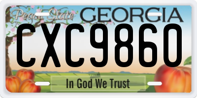 GA license plate CXC9860