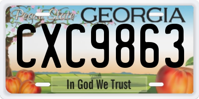 GA license plate CXC9863