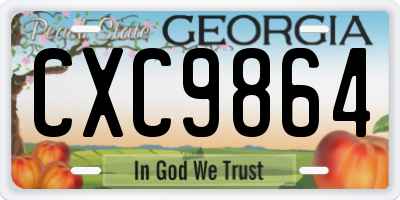 GA license plate CXC9864