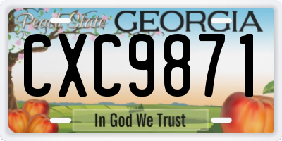 GA license plate CXC9871