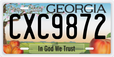 GA license plate CXC9872