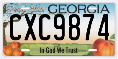GA license plate CXC9874