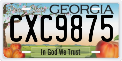 GA license plate CXC9875