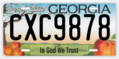 GA license plate CXC9878