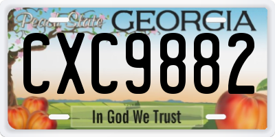 GA license plate CXC9882