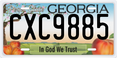 GA license plate CXC9885
