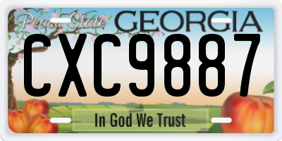 GA license plate CXC9887