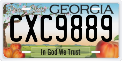 GA license plate CXC9889
