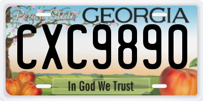 GA license plate CXC9890