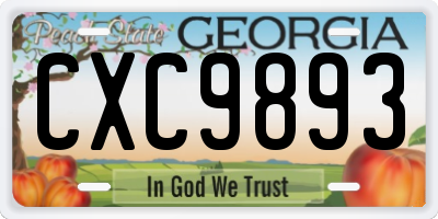 GA license plate CXC9893