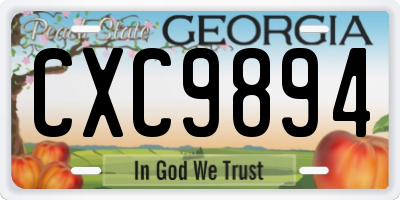 GA license plate CXC9894