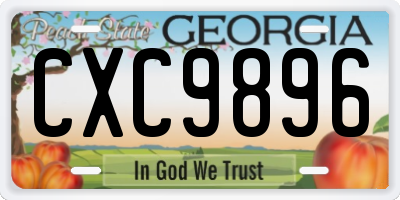 GA license plate CXC9896