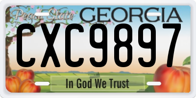 GA license plate CXC9897