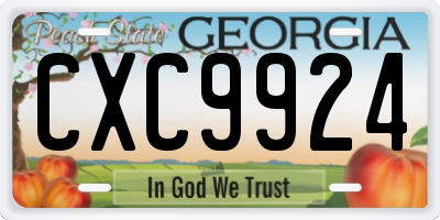 GA license plate CXC9924