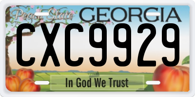 GA license plate CXC9929