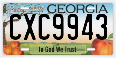 GA license plate CXC9943