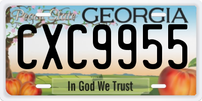 GA license plate CXC9955