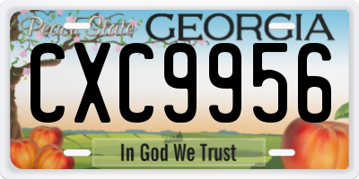 GA license plate CXC9956