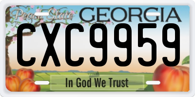GA license plate CXC9959