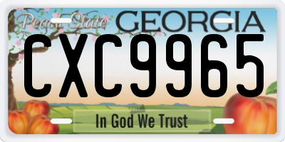 GA license plate CXC9965