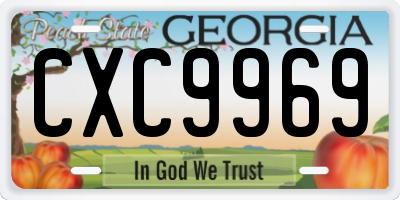 GA license plate CXC9969