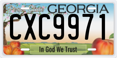 GA license plate CXC9971