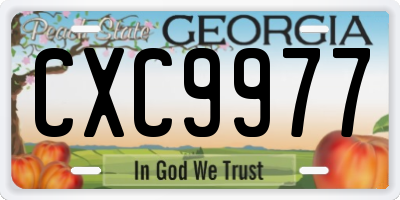 GA license plate CXC9977