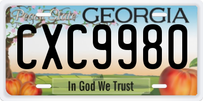 GA license plate CXC9980