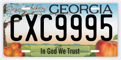 GA license plate CXC9995
