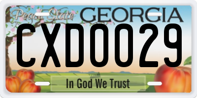 GA license plate CXD0029