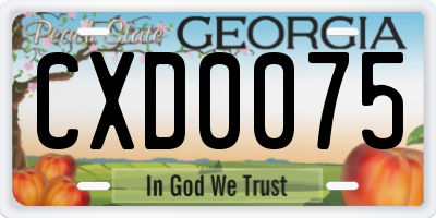 GA license plate CXD0075
