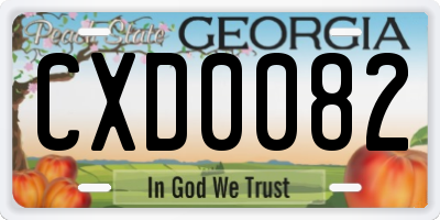 GA license plate CXD0082